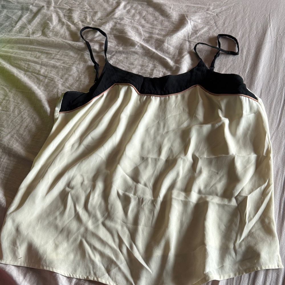 LOFT Black and Cream Camisole